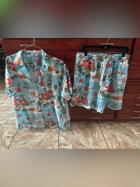 Christmas Cruise Hawaiian Shirt & Shorts Set